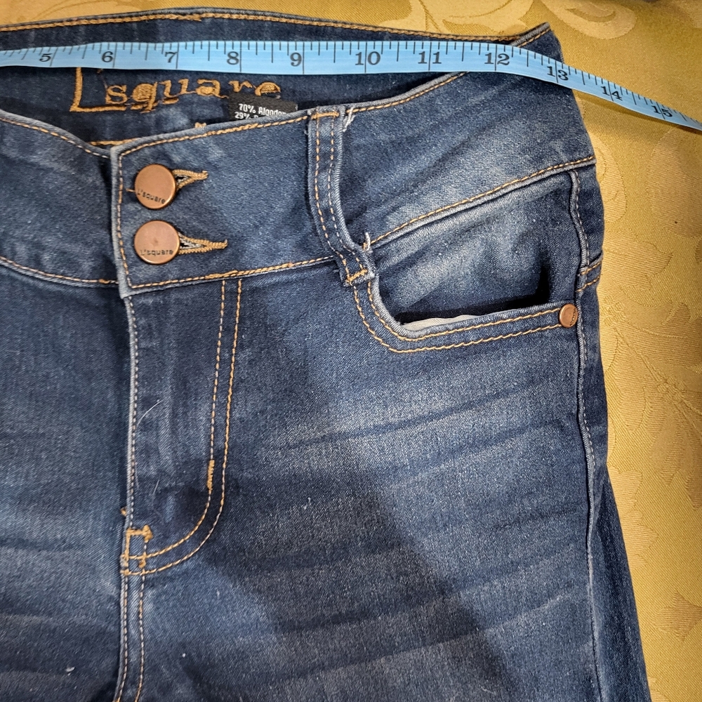*3/$30 Sale* L'square Junior Flare Jeans Booty Pop! Dark Wash - Picture 3 of 6